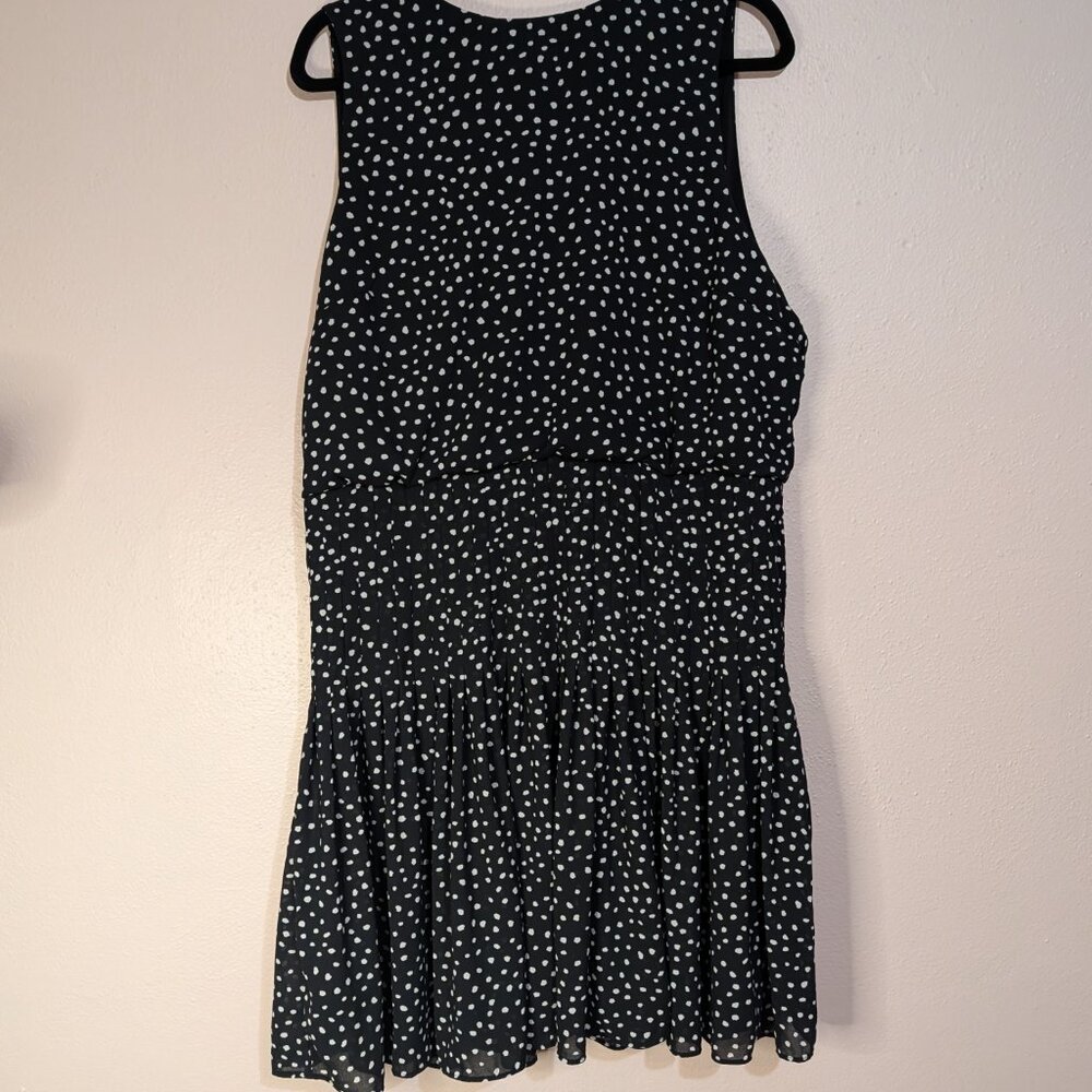 Ann Taylor Black Polka Dot Sleeveless A-Line Dress - Picture 2 of 11
